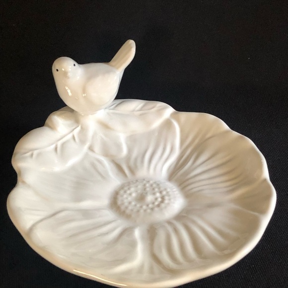 Maxcera Bird & Flower Trinket Serving Dish Candle Holder - White - Picture 9 of 9